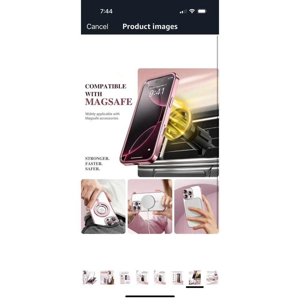 BERFY Magnetic for iPhone 16 Pro Case  Pink Compatible‎ With MagSafe